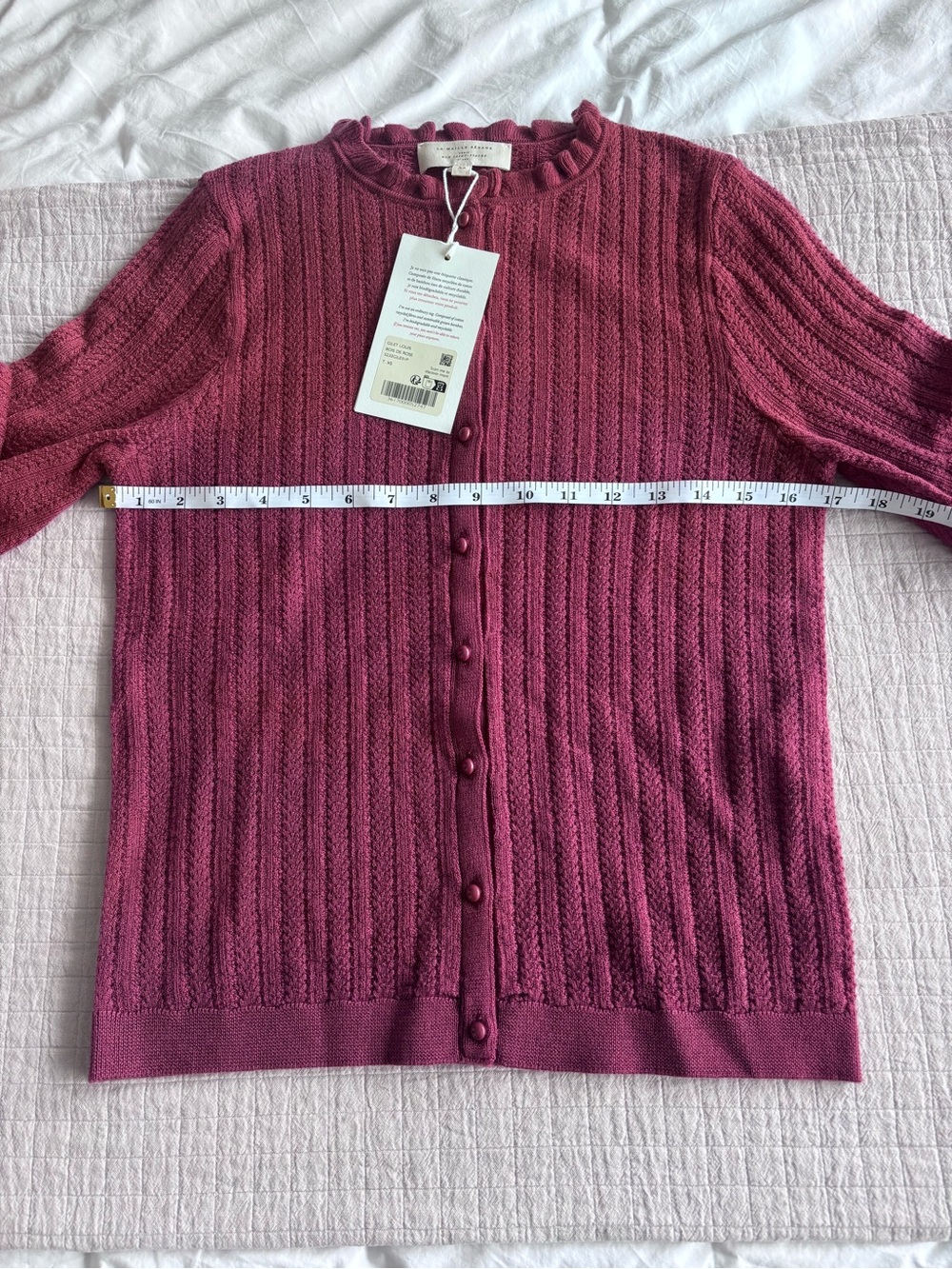 NWT Sézane Louis Cardigan in Rosewood Size XS - Picture 9 of 10